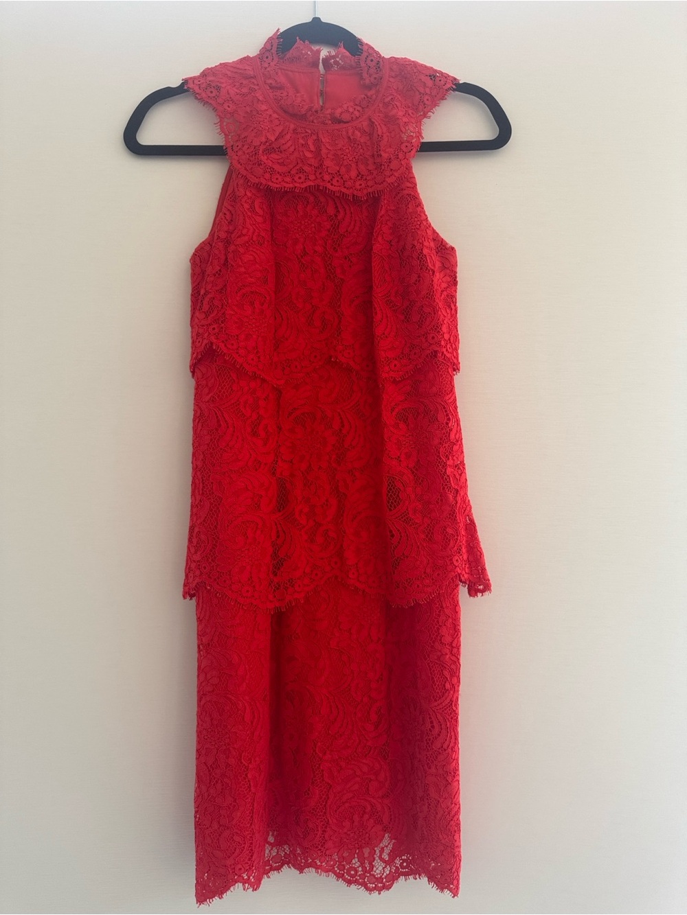 REISS Women’s Sophia Red Floral Lace Cocktail Dress Size 4